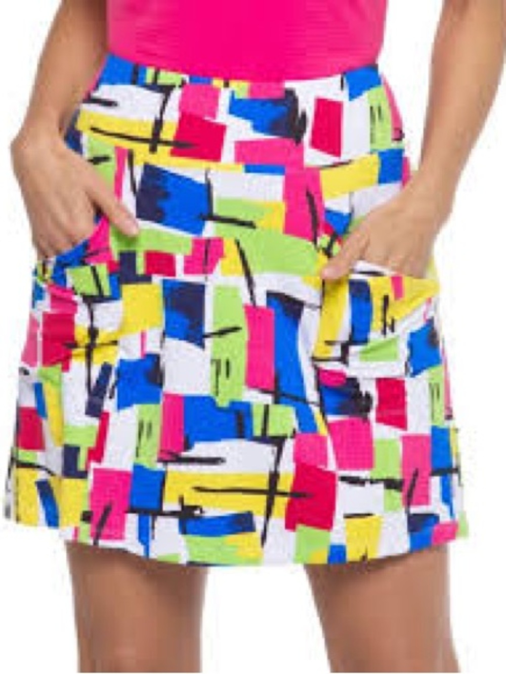 IBKUL Womens Mondrian Print Golf Skort skirt retro XS women’s athletic UPF50+